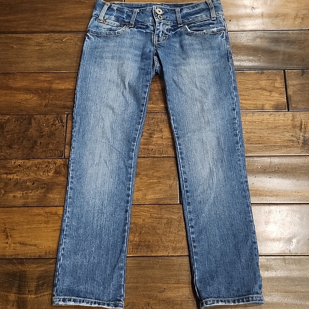 American Eagle Blue Denim Capri Loq Rise Jeans SZ 0